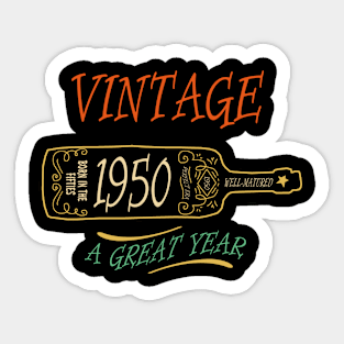 Vintage 1950 Birthday Beer Gift for Dad and Grandpa Sticker